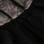 Sleeveless Beaded Corset Peplum Tiered Ruffle Mini Dress D26021