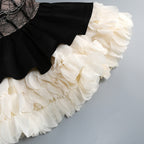 Sleeveless Beaded Corset Peplum Tiered Ruffle Mini Dress D26021