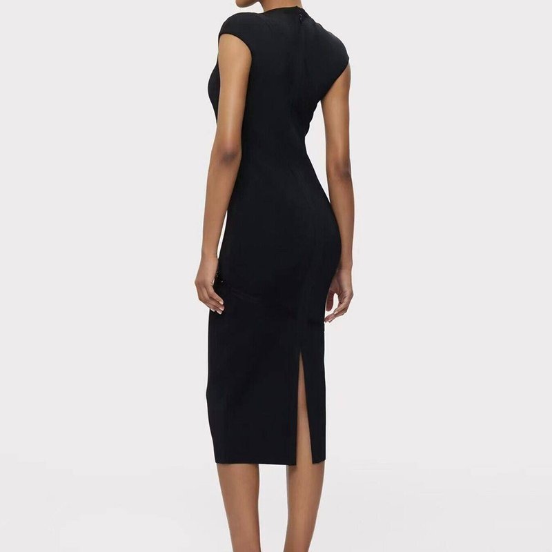 Sleeveless Black Bandage Midi Dress H6791