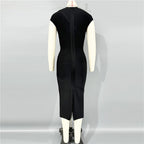 Sleeveless Black Bandage Midi Dress H6791