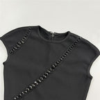 Sleeveless Black Bandage Midi Dress H6791