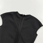 Sleeveless Black Bandage Midi Dress H6791