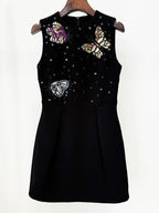 Sleeveless Embellished Butterfly Mini Dress H6630