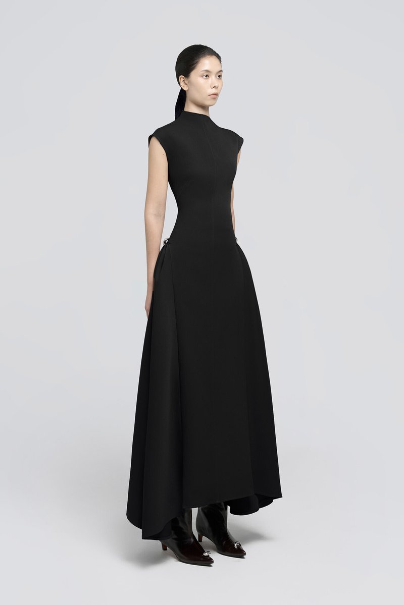 Sleeveless High Neck Maxi Dress H6614