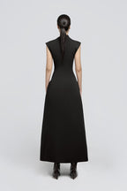 Sleeveless High Neck Maxi Dress H6614