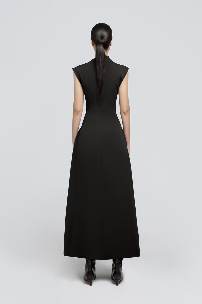 Sleeveless High Neck Maxi Dress H6614