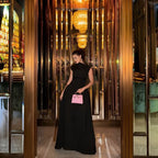 Sleeveless High Neck Maxi Dress H6614