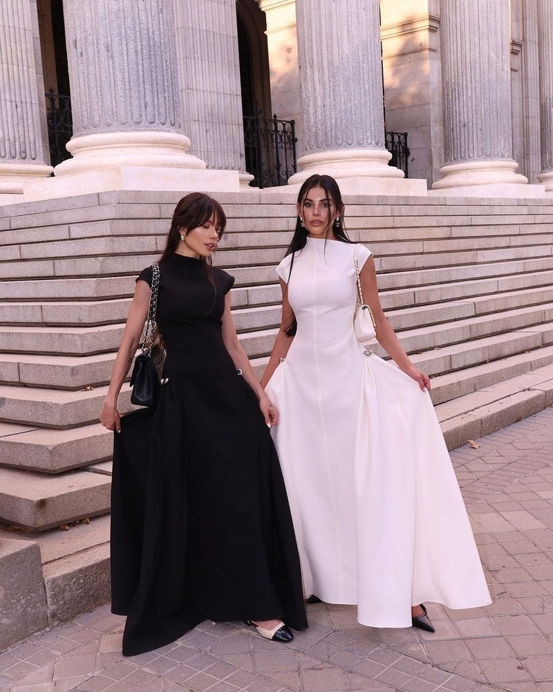 Sleeveless High Neck Maxi Dress H6614
