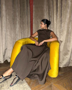 Sleeveless High Neck Maxi Dress H6614
