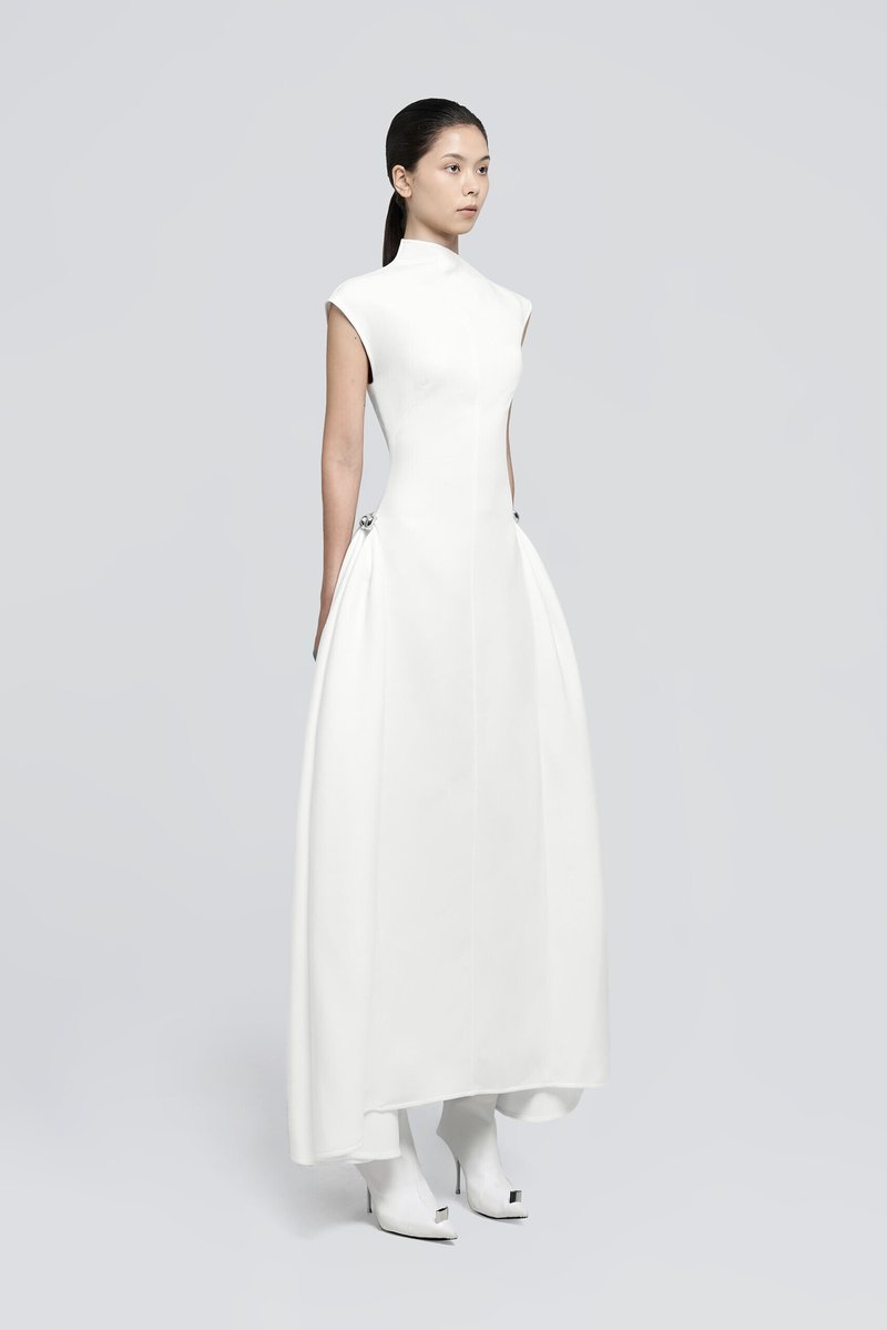 Sleeveless High Neck Maxi Dress H6614