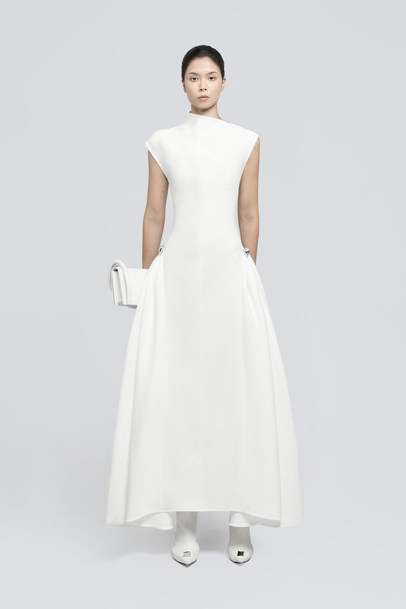 Sleeveless High Neck Maxi Dress H6614