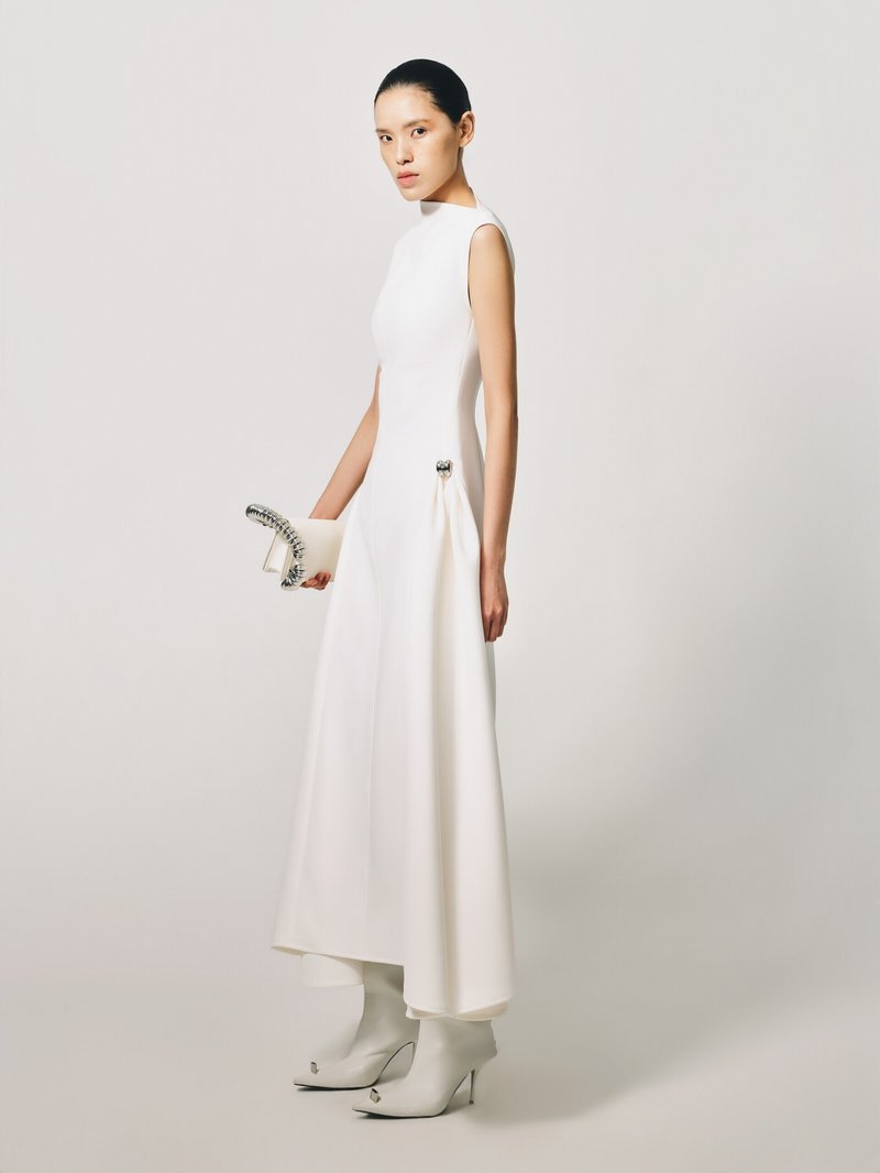 Sleeveless High Neck Maxi Dress H6614