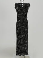 Sleeveless Polka Dot Maxi Dress H6670