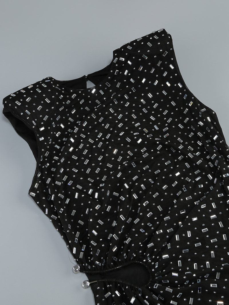Sleeveless Polka Dot Maxi Dress H6670