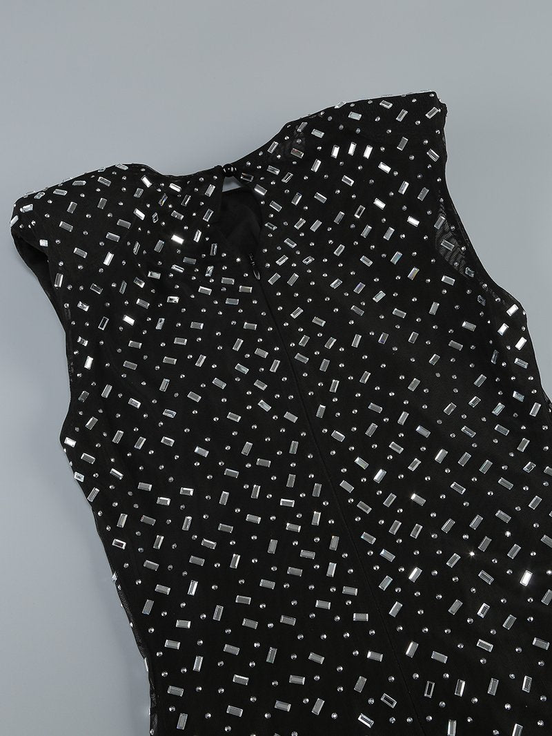 Sleeveless Polka Dot Maxi Dress H6670