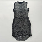 Sleeveless Ruched Metallic Midi Dress H6749