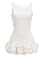 Sleeveless Ruffle Hem Mini Dress H6547