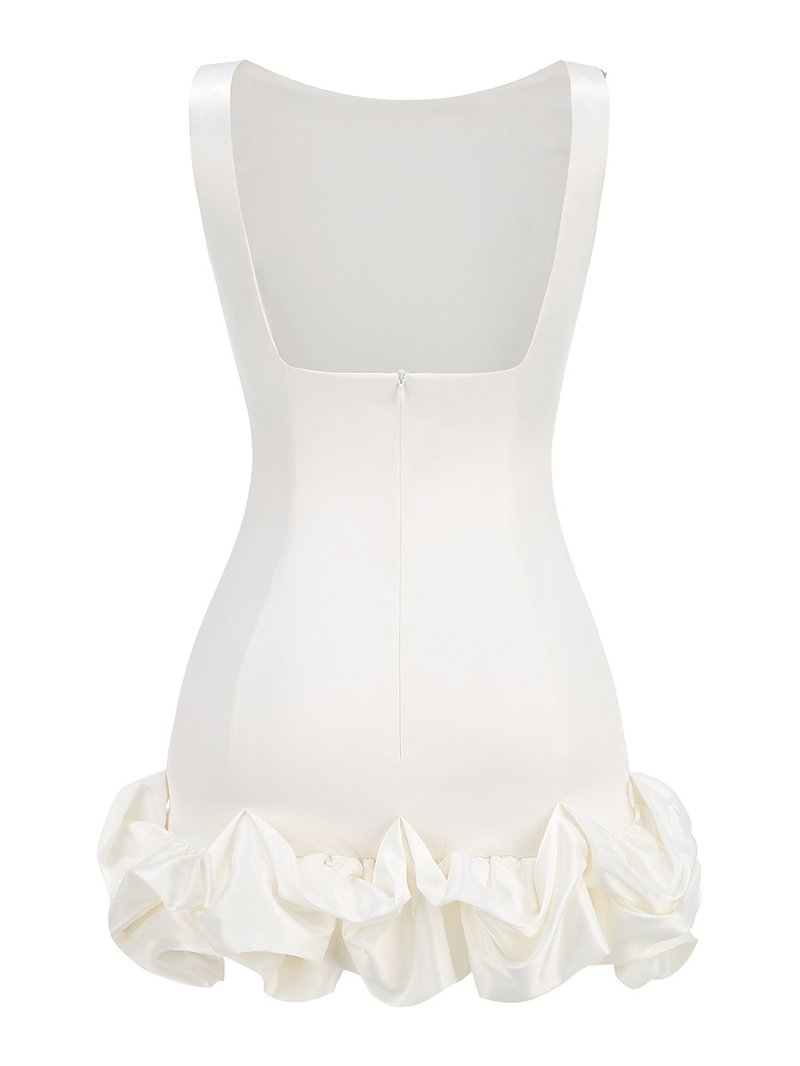 Sleeveless Ruffle Hem Mini Dress H6547