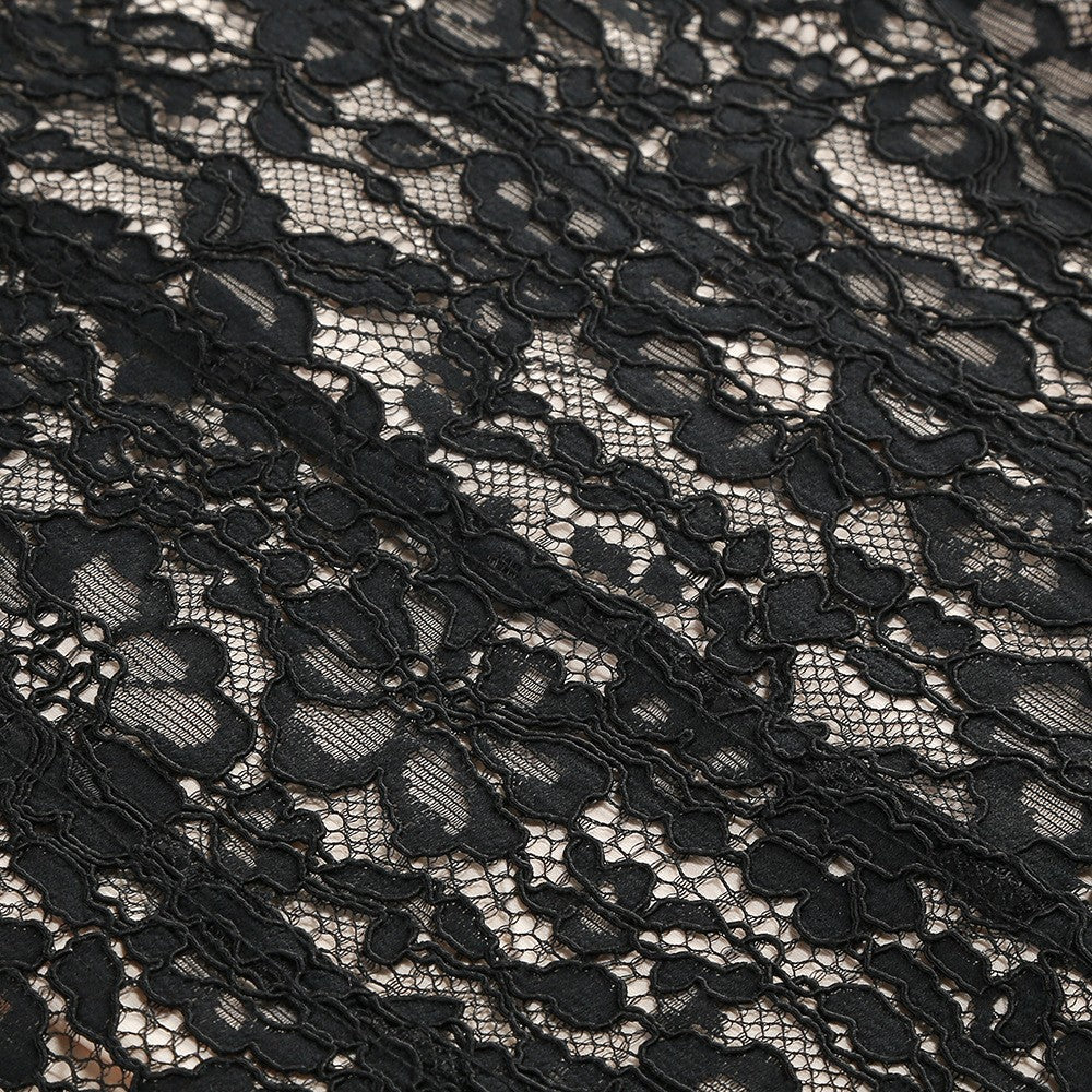 Spaghetti Strap Sleeveless Scalloped Lace Bodycon Gown D2607