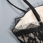 Spaghetti Strap Sleeveless Scalloped Lace Bodycon Gown D2607