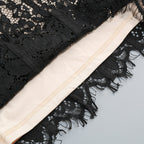 Spaghetti Strap Sleeveless Scalloped Lace Bodycon Gown D2607