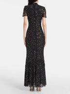 Sparkle Beaded High Neck Sheath Dress H6850