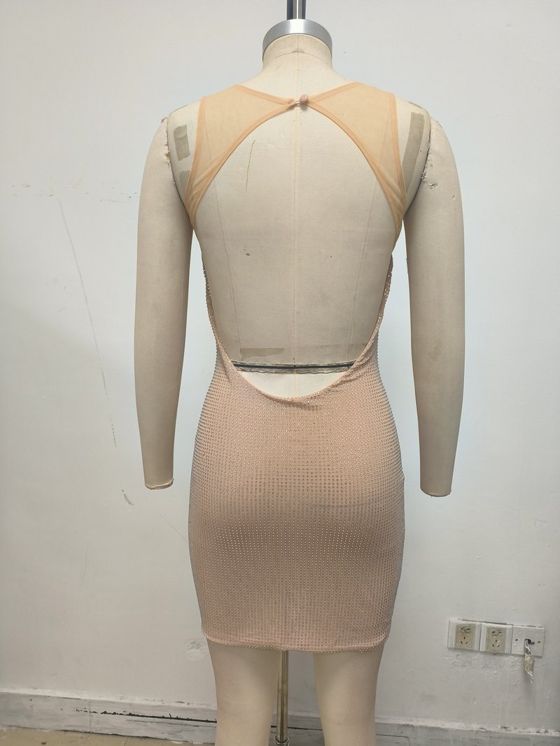 Sparkle Beaded Mini Bodycon Dress H7060