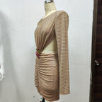 Sparkle Beaded Ruched Mini Dress H6091