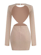 Sparkle Beaded Ruched Mini Dress H6091
