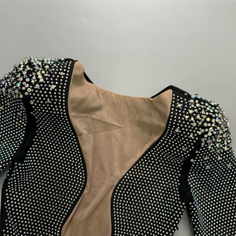 Sparkle Cutout Long Sleeve Mini Dress H6541