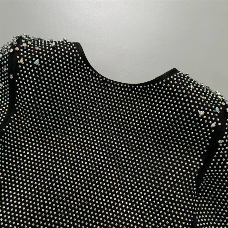 Sparkle Cutout Long Sleeve Mini Dress H6541