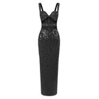 Sparkle Cutout Strapless Gown H7009