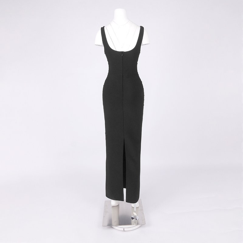 Sparkle Cutout Strapless Gown H7009