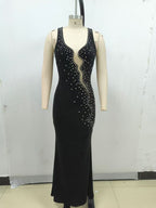 Sparkle Cutout Velvet Maxi Dress H6491