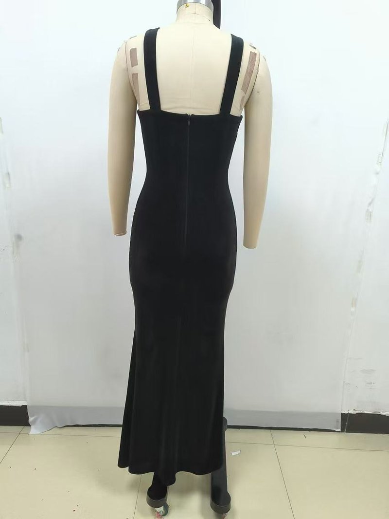 Sparkle Cutout Velvet Maxi Dress H6491