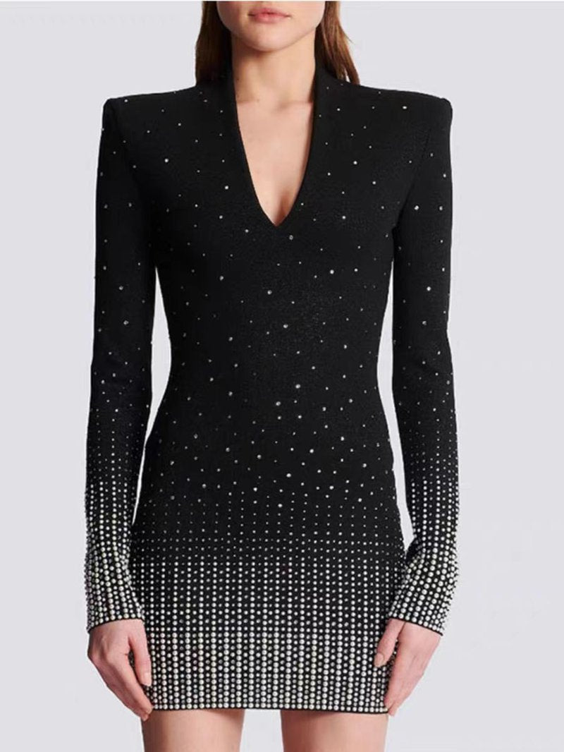 Sparkle Dot Long Sleeve Mini Dress H0013