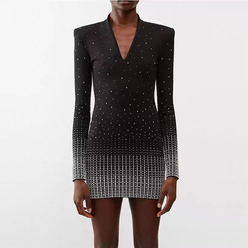 Sparkle Dot Long Sleeve Mini Dress H0013