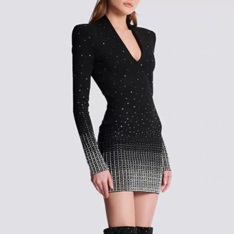 Sparkle Dot Long Sleeve Mini Dress H0013