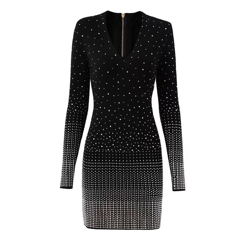 Sparkle Dot Long Sleeve Mini Dress H0013