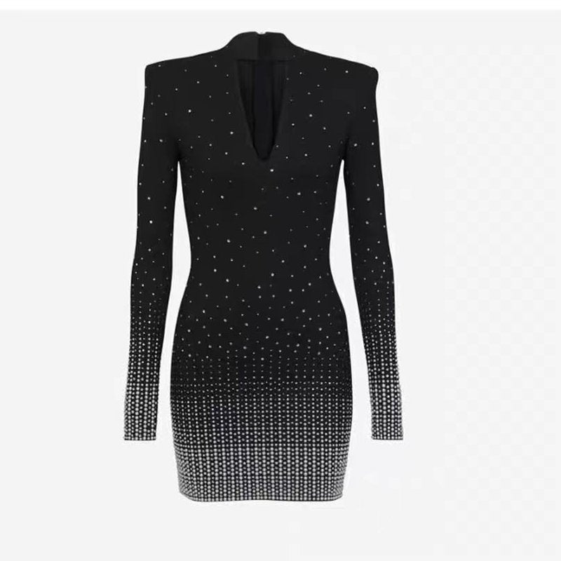 Sparkle Dot Long Sleeve Mini Dress H0013