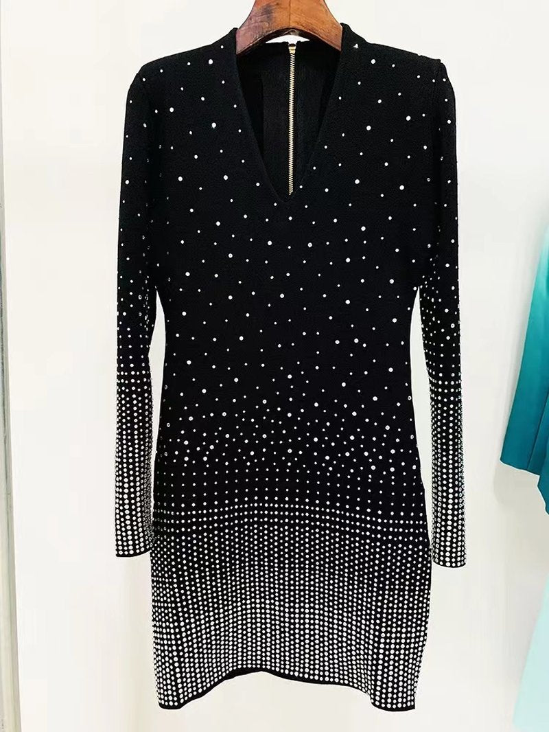 Sparkle Dot Long Sleeve Mini Dress H0013
