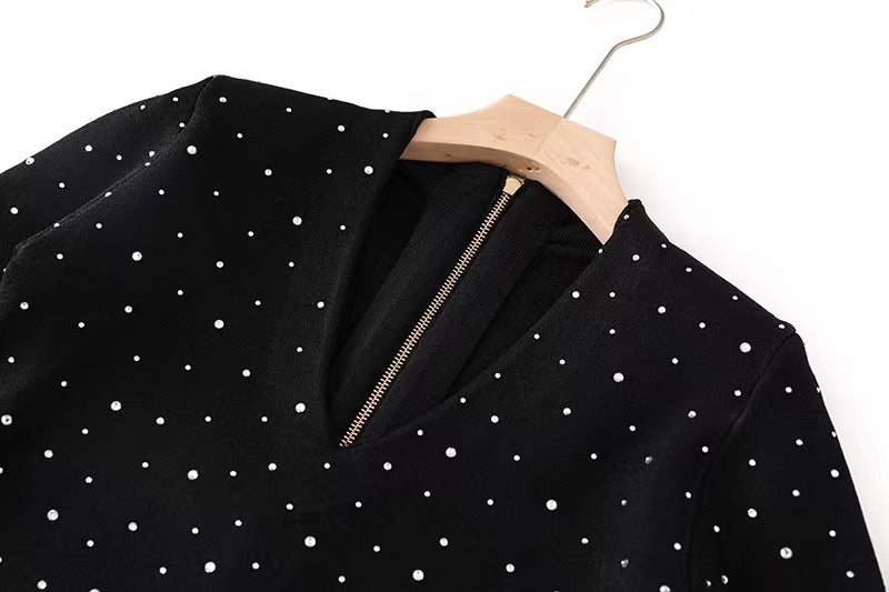 Sparkle Dot Long Sleeve Mini Dress H0013