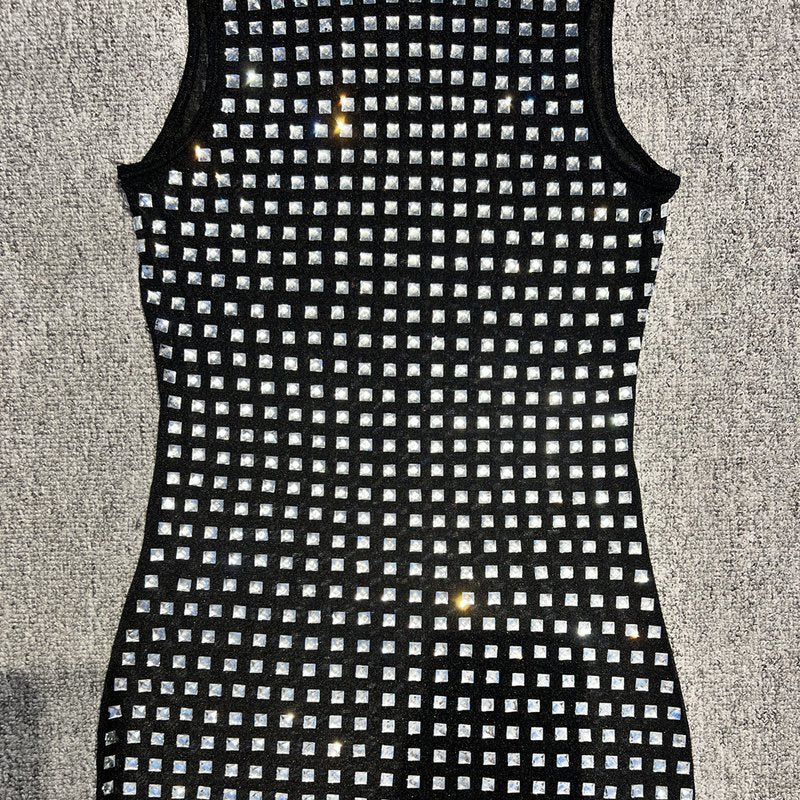 Sparkle Mesh High Neck Maxi Dress H6286