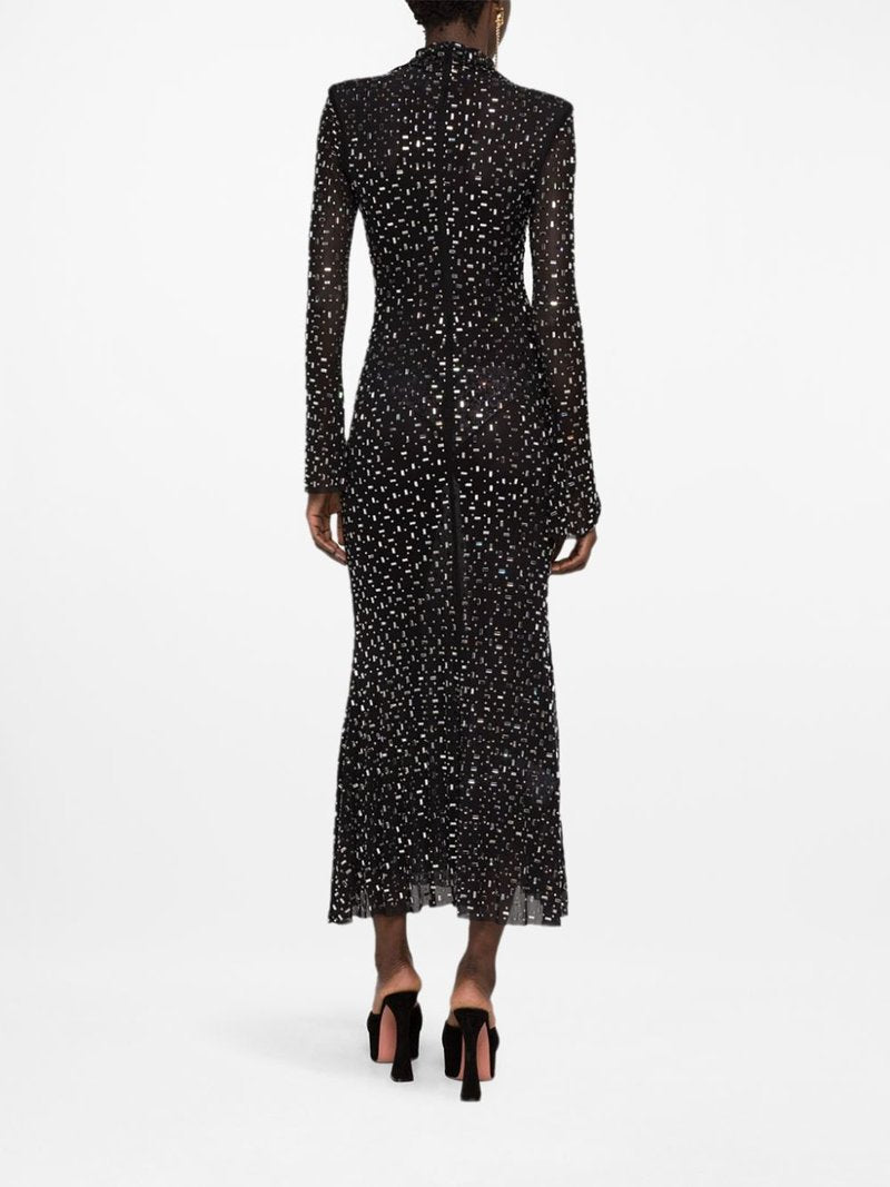 Sparkle Mesh Long Sleeve Maxi Dress H6493