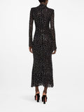 Sparkle Mesh Long Sleeve Maxi Dress H6493