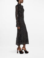 Sparkle Mesh Long Sleeve Maxi Dress H6493