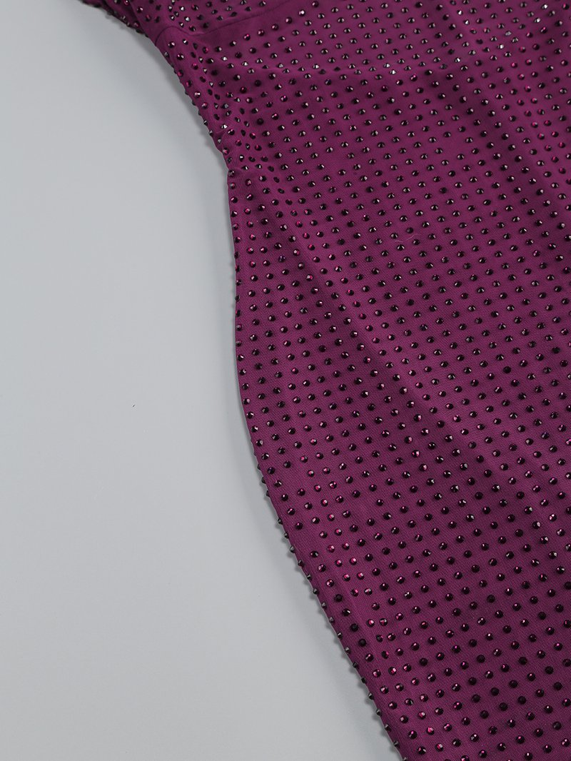 Sparkle Purple Backless Mini Dress H6325