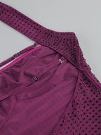Sparkle Purple Backless Mini Dress H6325