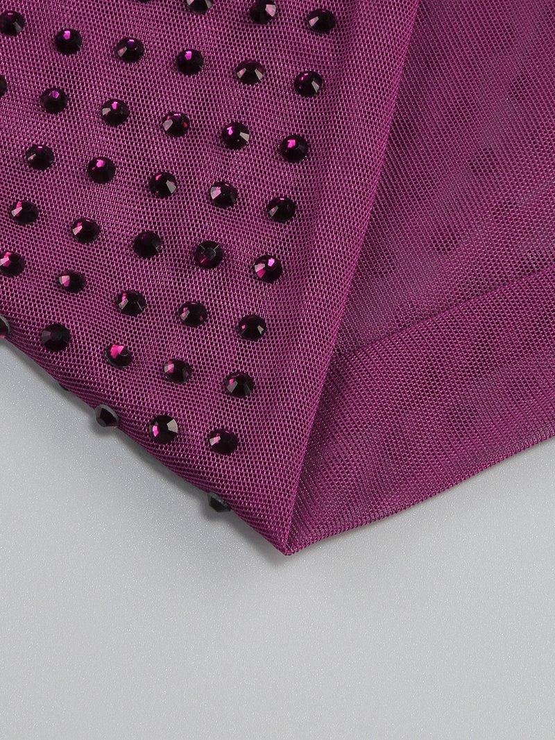 Sparkle Purple Backless Mini Dress H6325