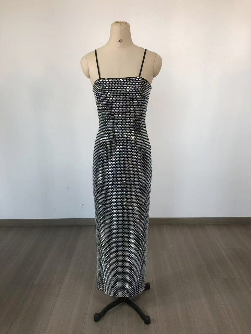 Sparkle Sequin Sleeveless Midi Dress H6671